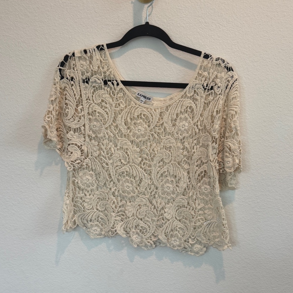 Express Cream Lace Blouse